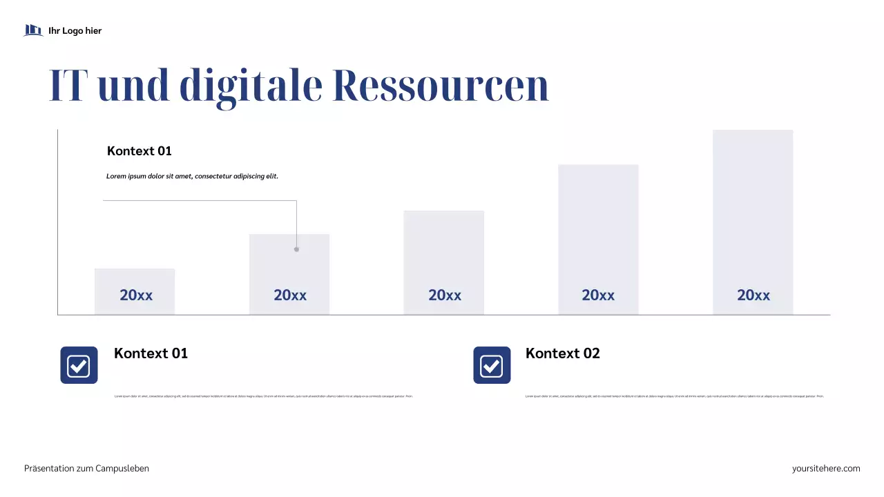 Blauer moderner Campus Präsentation