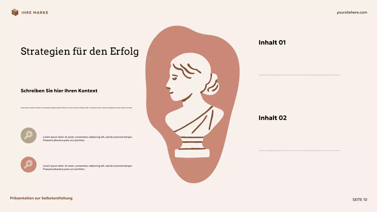 Beige und braune Blumen-Präsentation zur Selbstentwicklung