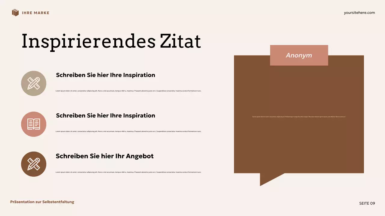 Beige und braune Blumen-Präsentation zur Selbstentwicklung