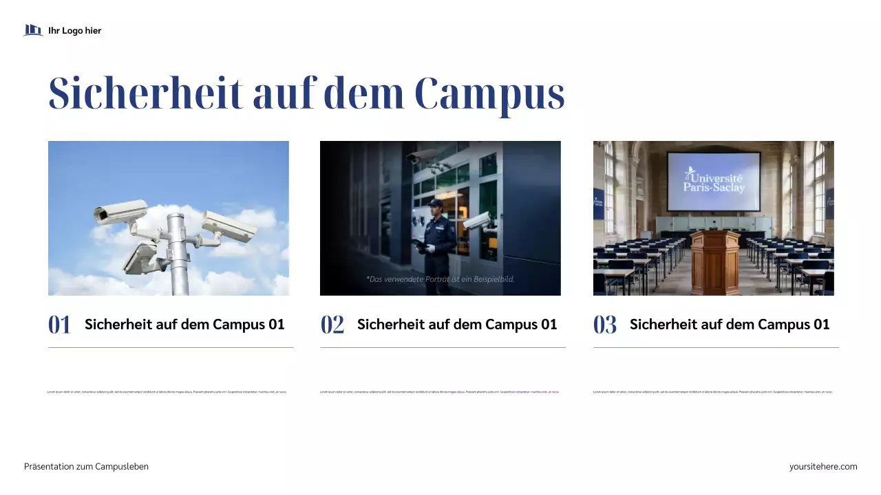 Blauer moderner Campus Präsentation
