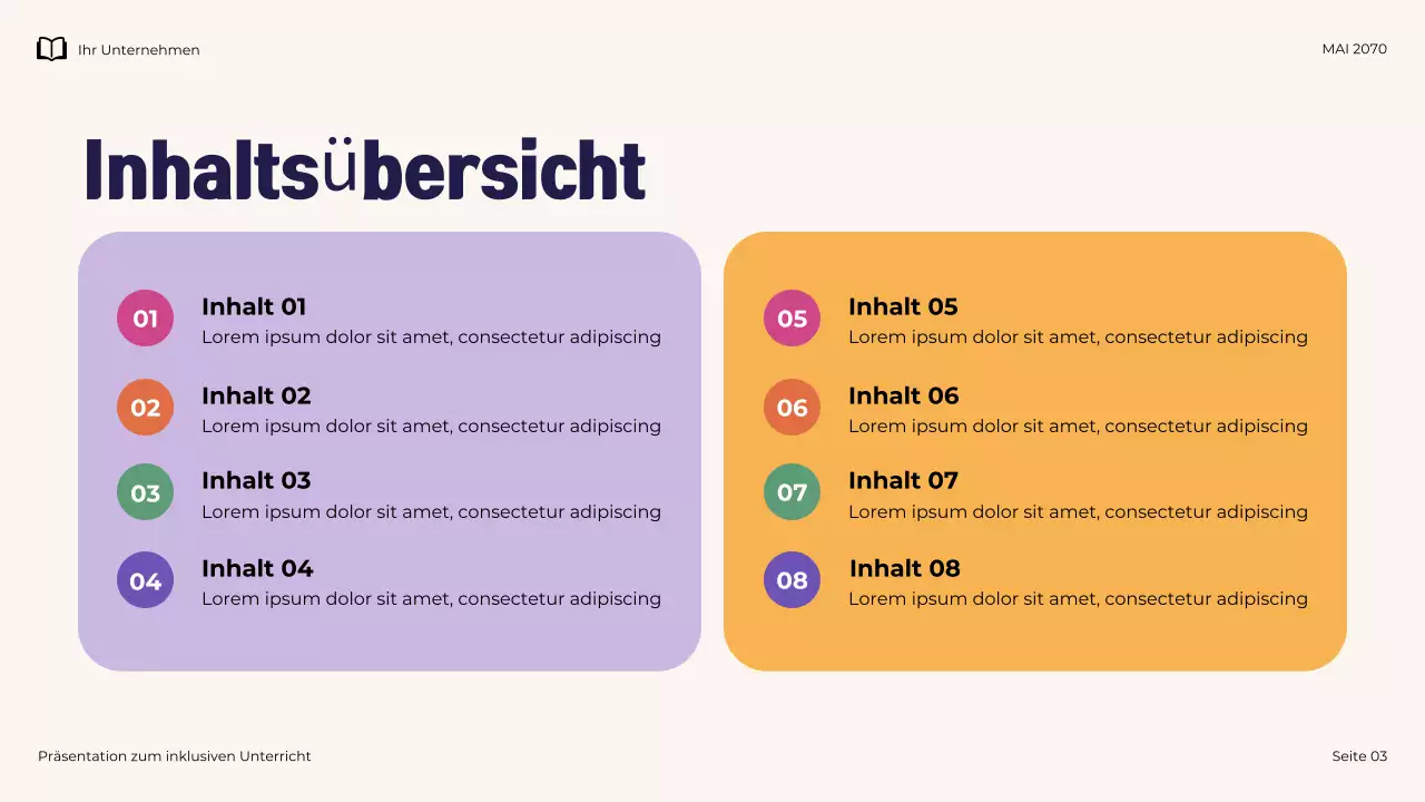 Illustrative moderne inklusive Lehrpräsentation der Marine