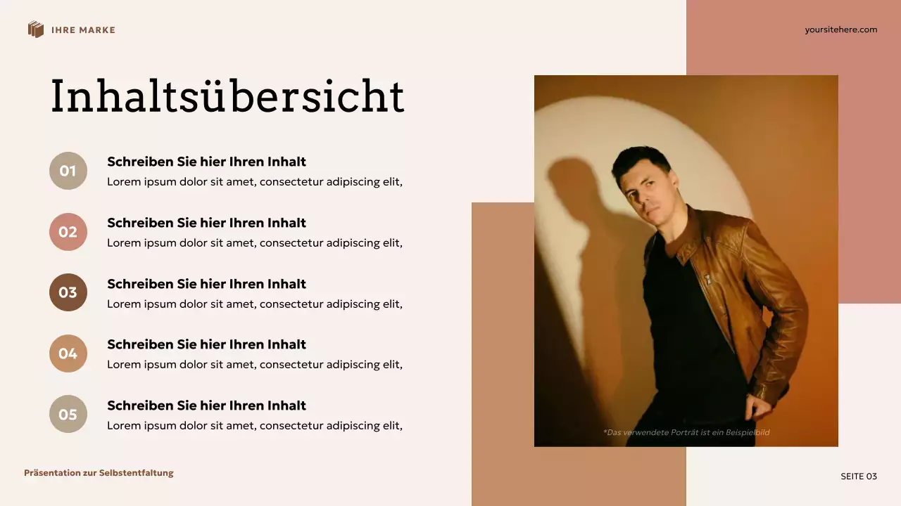 Beige und braune Blumen-Präsentation zur Selbstentwicklung