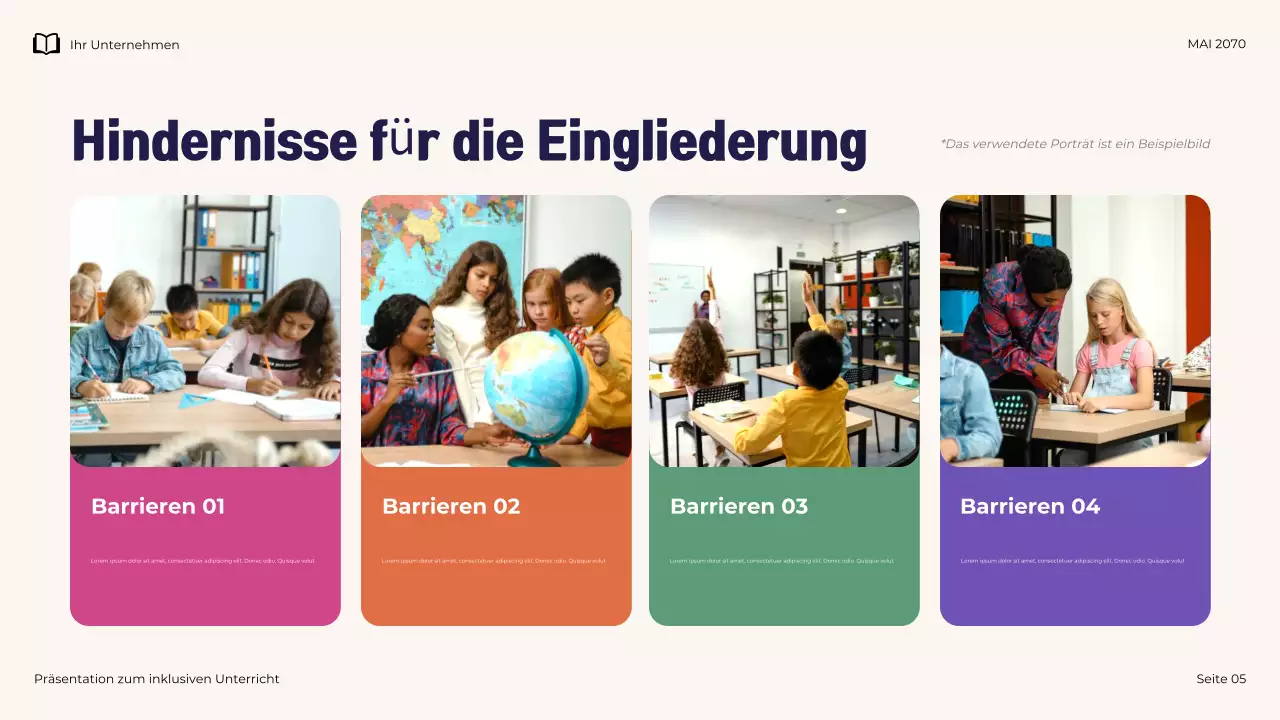 Illustrative moderne inklusive Lehrpräsentation der Marine