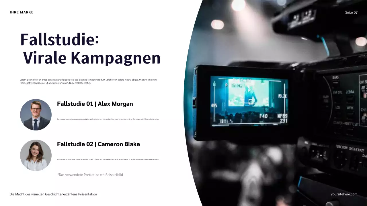 Blau-Rot-Orange Illustration Storytelling-Präsentation