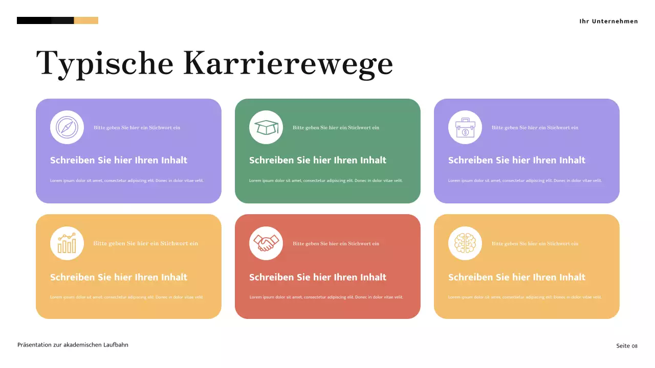 Minimalistische, moderne akademische Reise in Gelb und Creme Präsentation