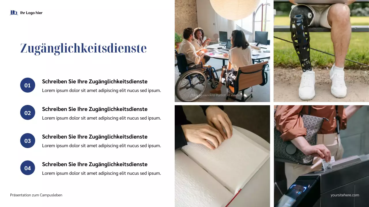 Blauer moderner Campus Präsentation