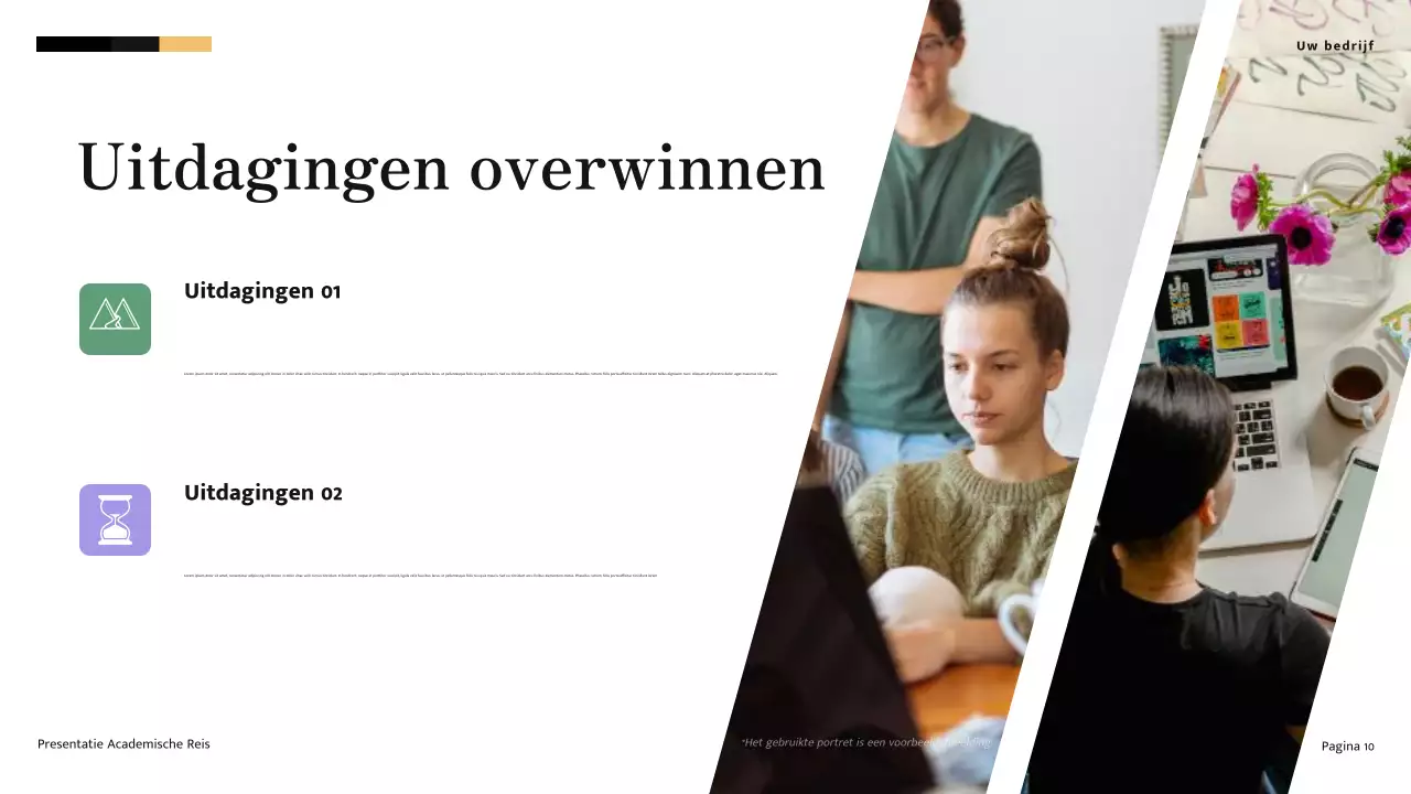 Gele en crèmekleurige minimalistische moderne academische reispresentatie