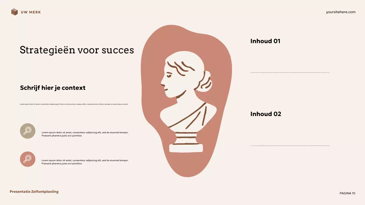 Beige en bruine bloemen zelfontwikkelingspresentatie