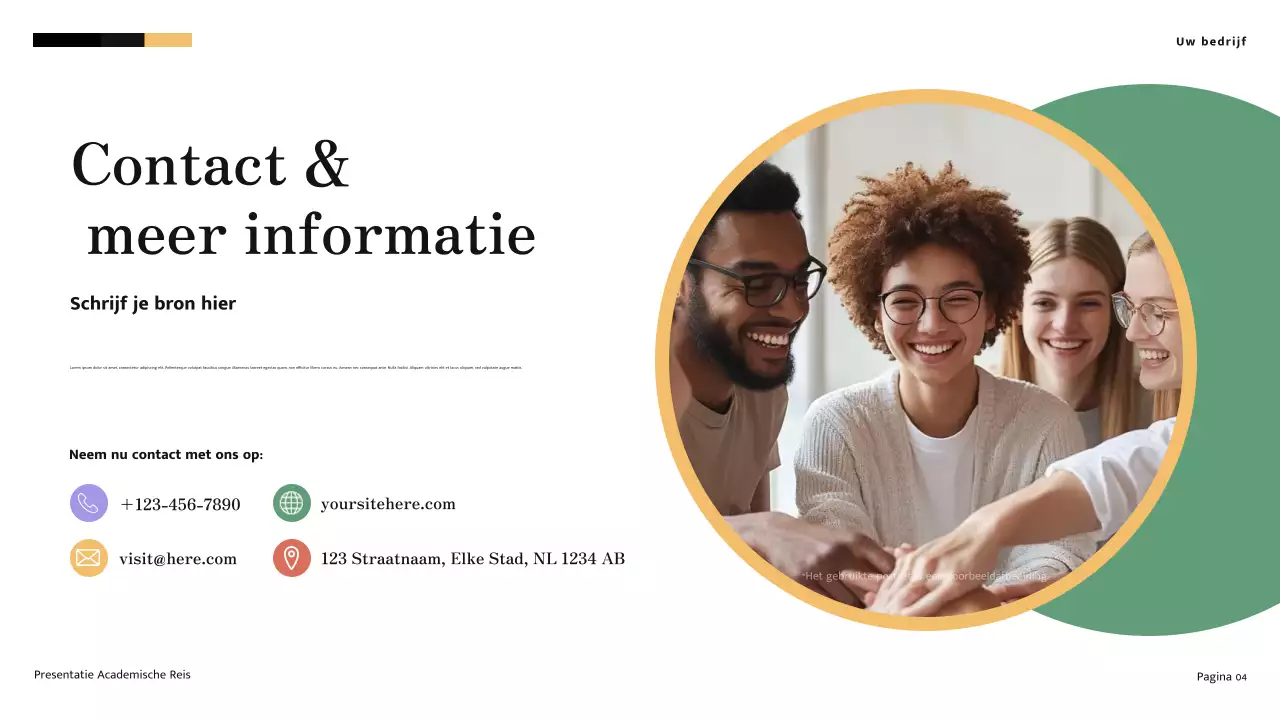 Gele en crèmekleurige minimalistische moderne academische reispresentatie