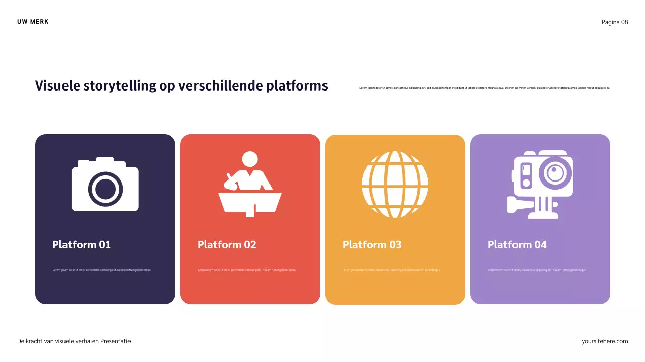 Blauw Rood en Oranje Illustratie Verhaalpresentatie