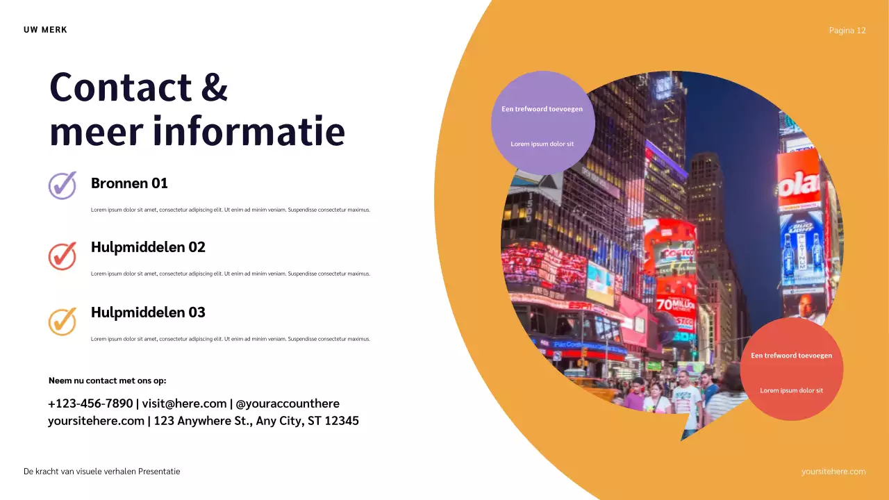 Blauw Rood en Oranje Illustratie Verhaalpresentatie