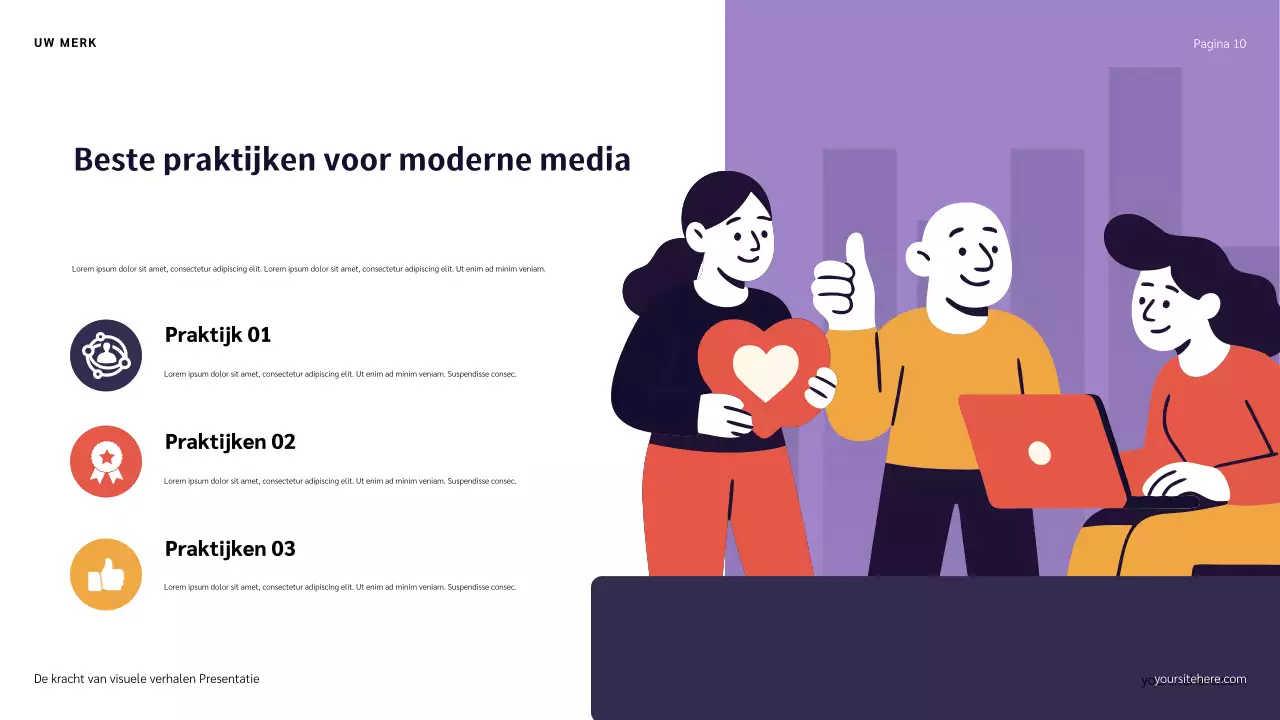 Blauw Rood en Oranje Illustratie Verhaalpresentatie