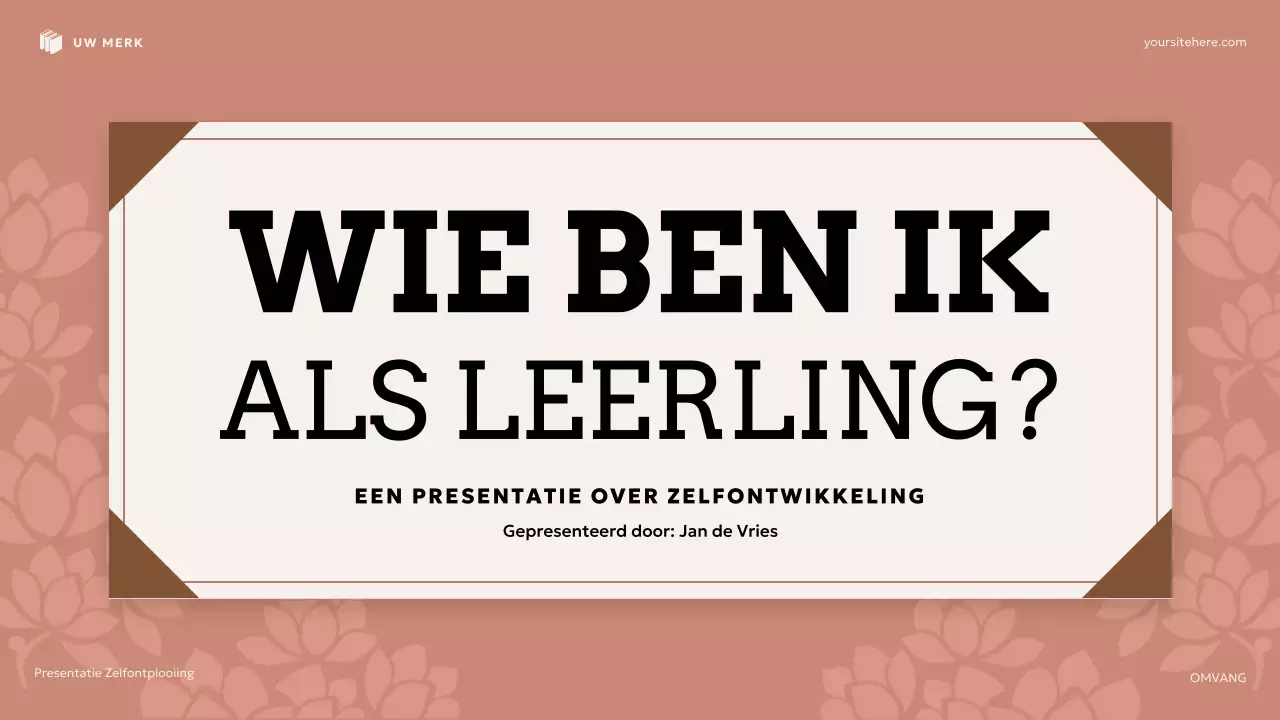 Beige en bruine bloemen zelfontwikkelingspresentatie