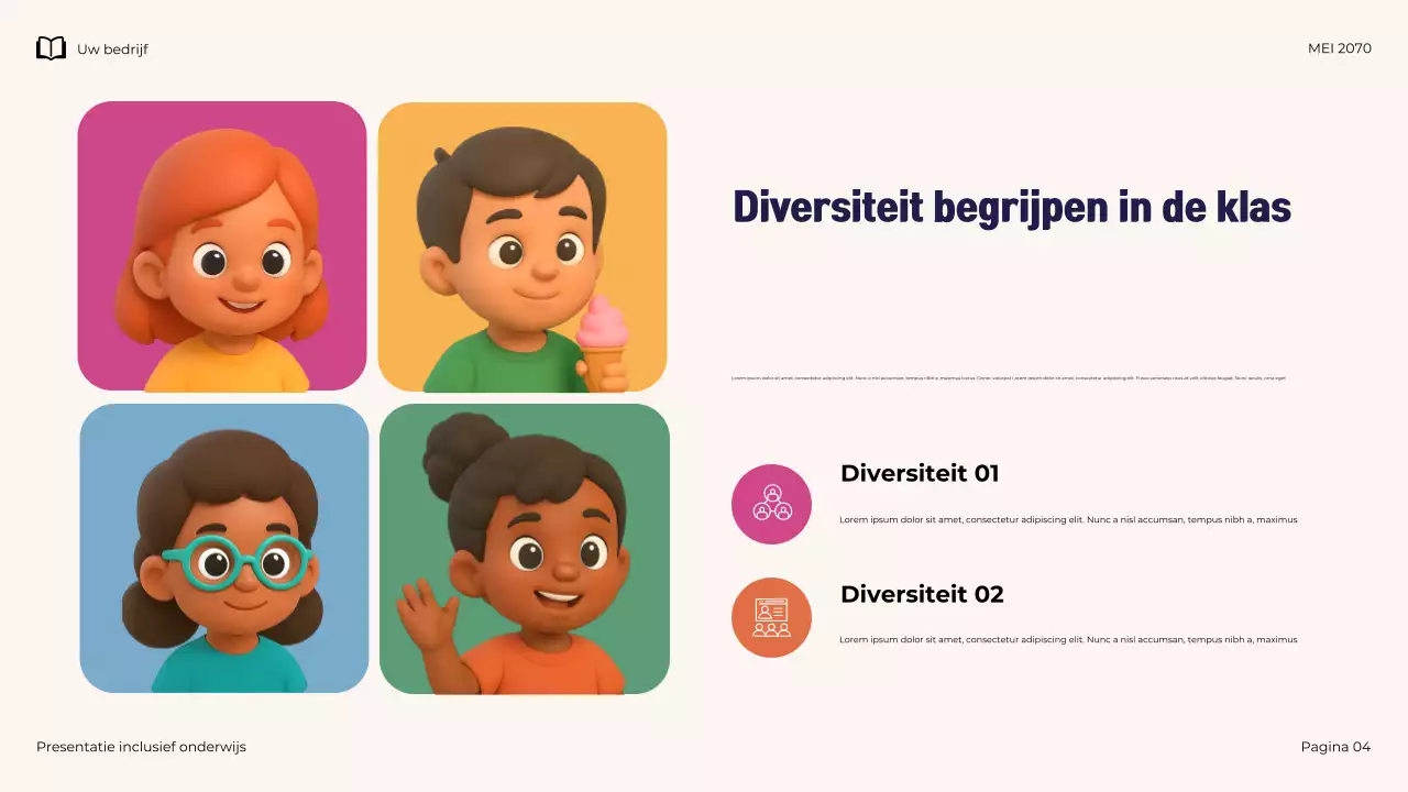 Marine Illustratieve Moderne Inclusieve Onderwijspresentatie