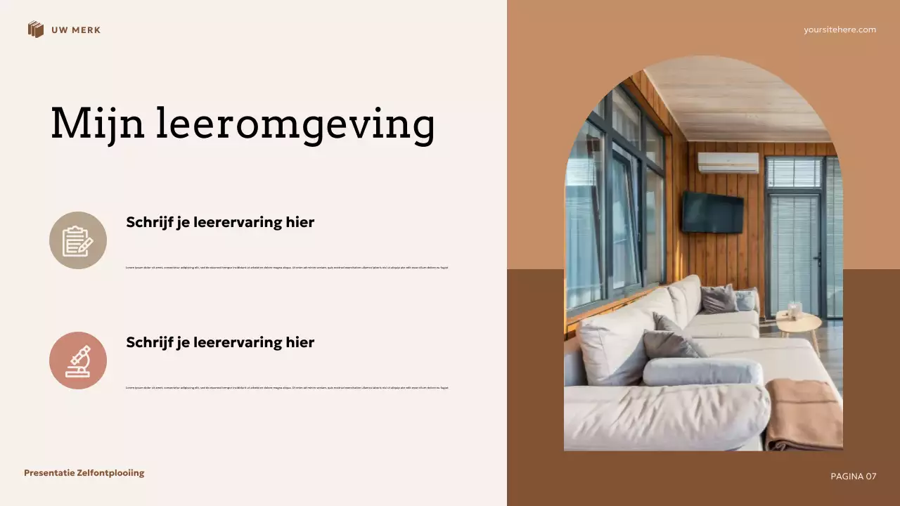 Beige en bruine bloemen zelfontwikkelingspresentatie