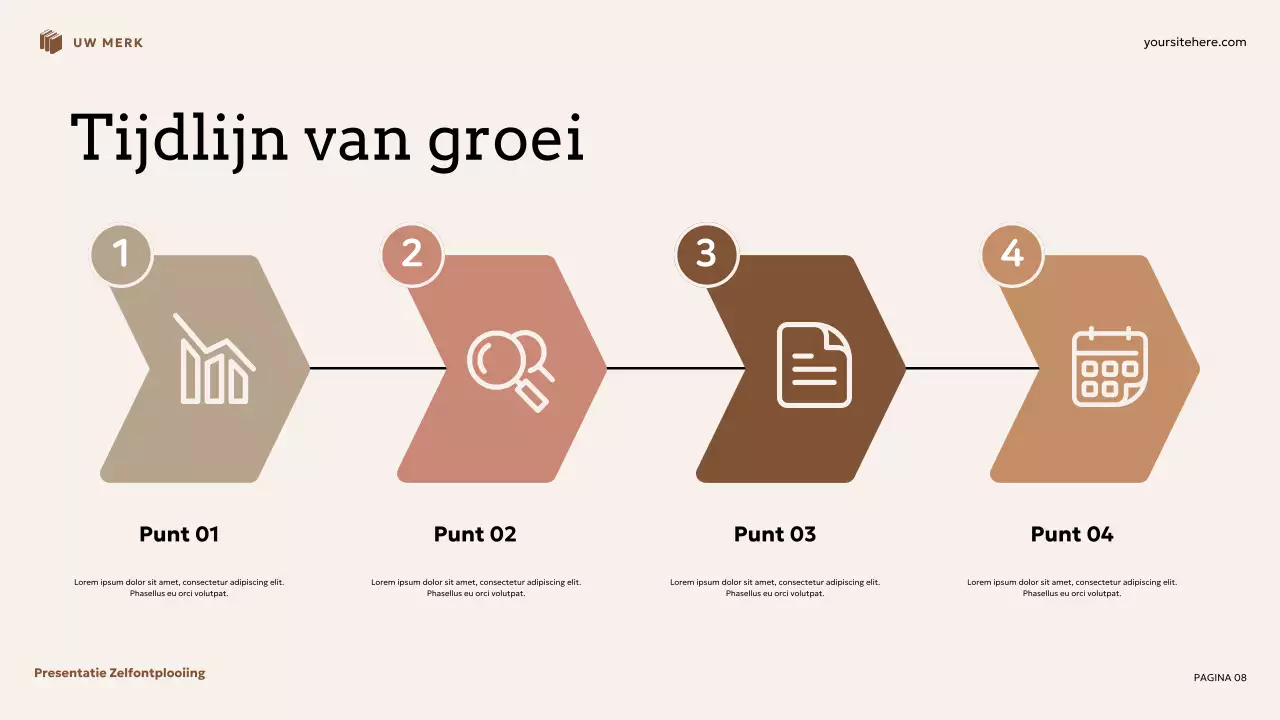 Beige en bruine bloemen zelfontwikkelingspresentatie