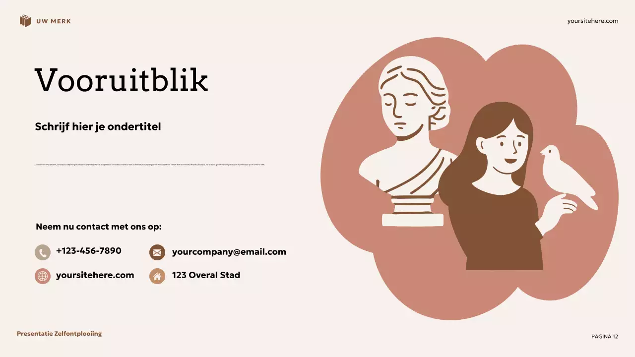 Beige en bruine bloemen zelfontwikkelingspresentatie