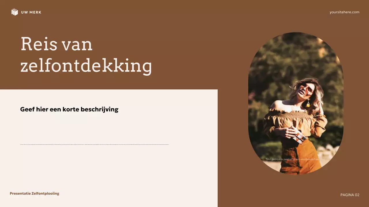 Beige en bruine bloemen zelfontwikkelingspresentatie