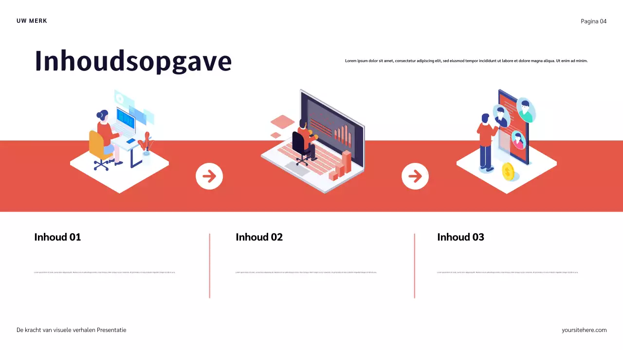 Blauw Rood en Oranje Illustratie Verhaalpresentatie