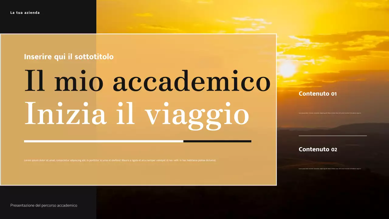 Presentazione del percorso accademico moderno minimalista giallo e crema