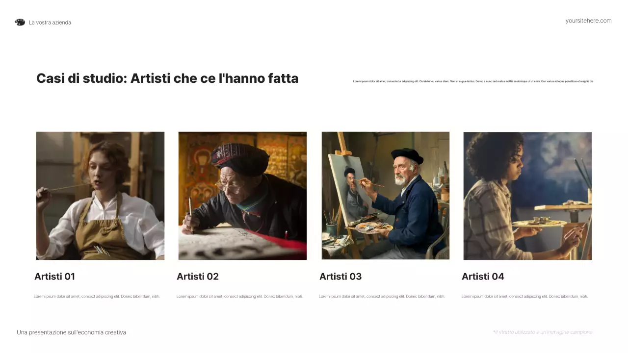 Presentazione di nuove opportunità colorate per gli artisti