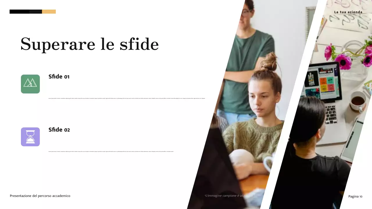 Presentazione del percorso accademico moderno minimalista giallo e crema