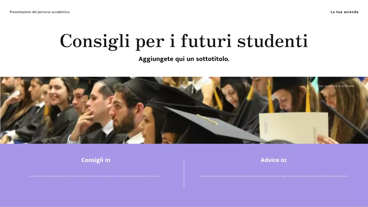 Presentazione del percorso accademico moderno minimalista giallo e crema