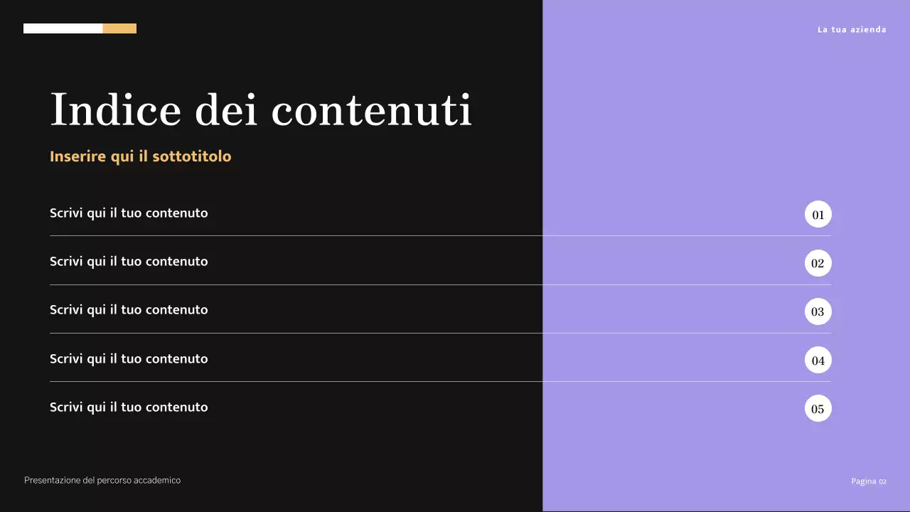 Presentazione del percorso accademico moderno minimalista giallo e crema