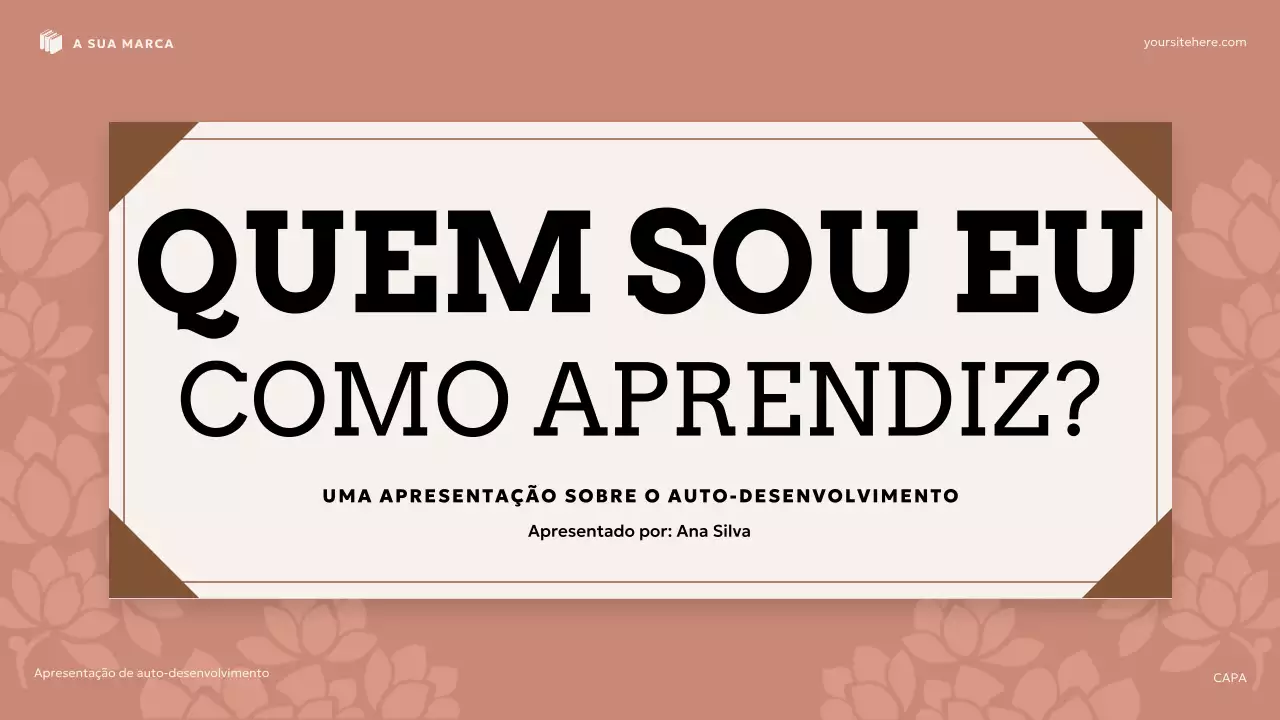 Apresentação de autodesenvolvimento floral bege e marrom