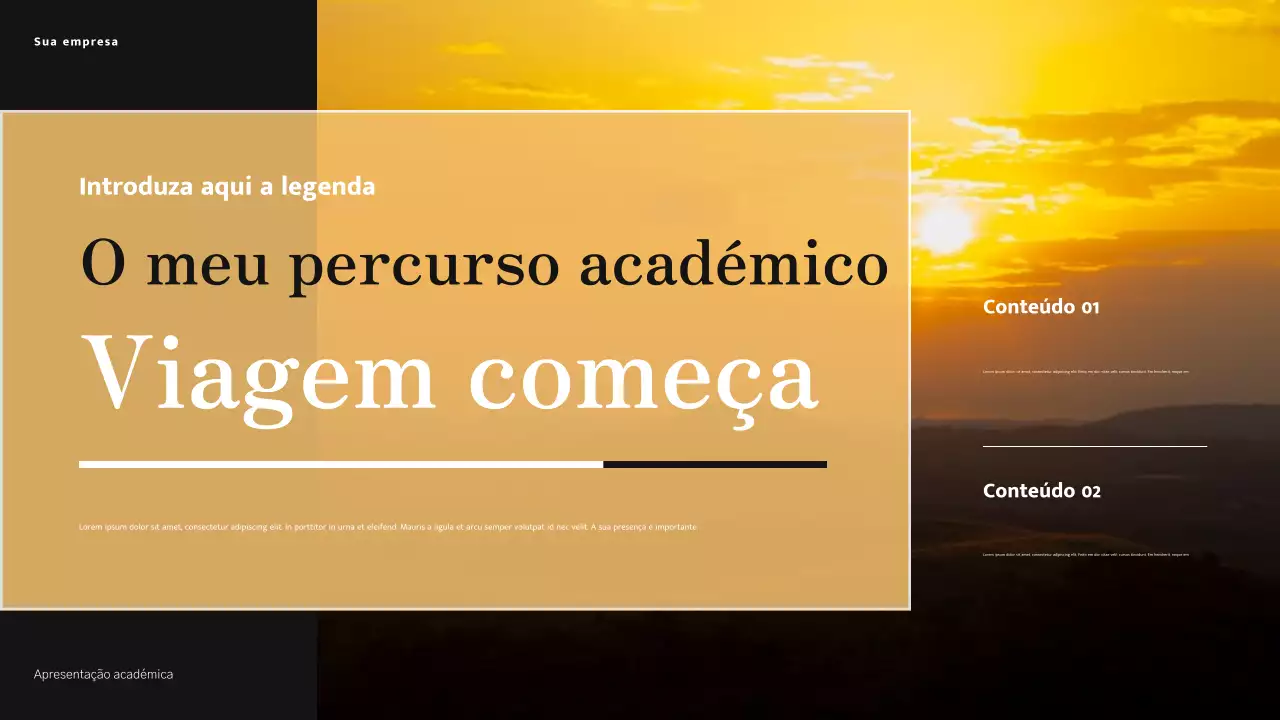 Apresentação da Jornada Acadêmica Moderna Minimalista Amarela e Creme