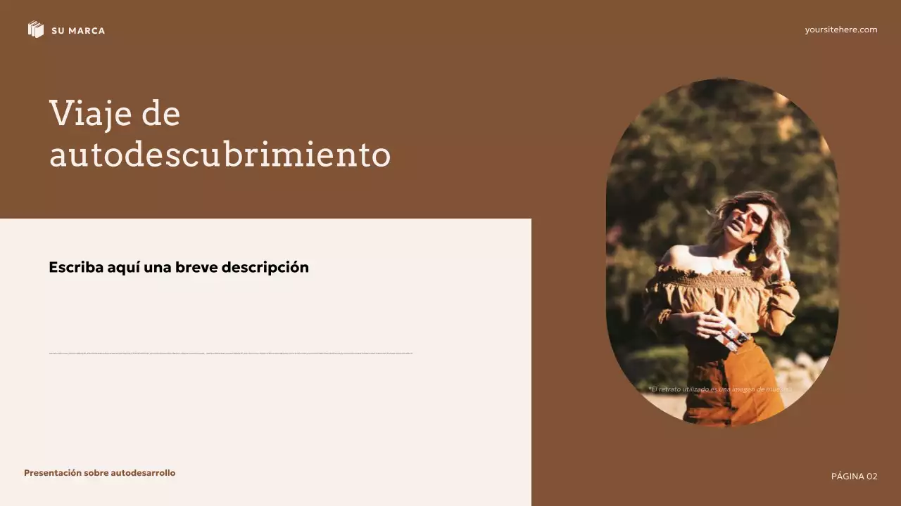 Presentación de autodesarrollo floral beige y marrón