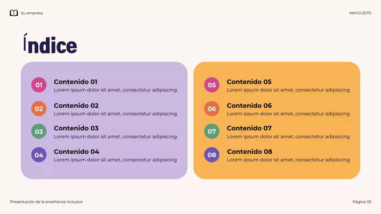 Presentación ilustrativa de enseñanza inclusiva moderna de la Marina