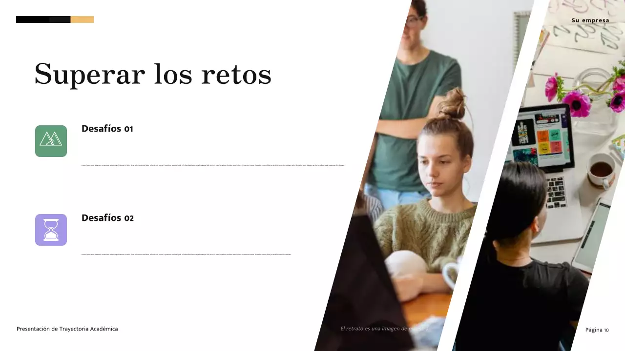 Presentación de un viaje académico moderno minimalista en amarillo y crema