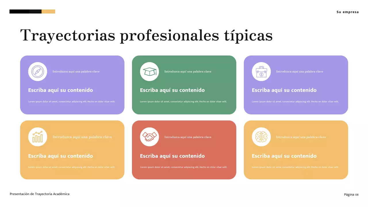 Presentación de un viaje académico moderno minimalista en amarillo y crema