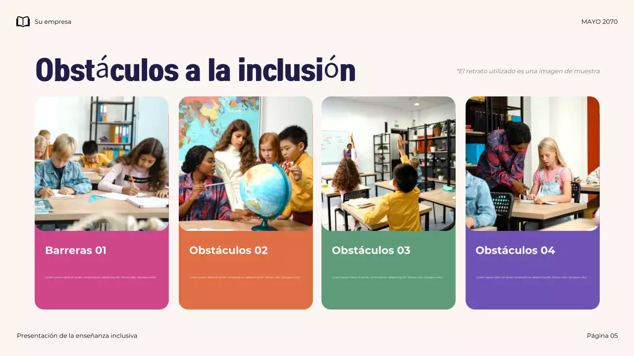 Presentación ilustrativa de enseñanza inclusiva moderna de la Marina