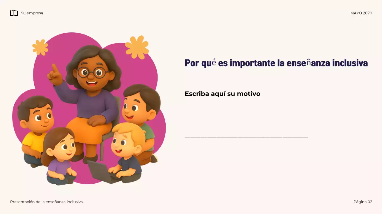 Presentación ilustrativa de enseñanza inclusiva moderna de la Marina