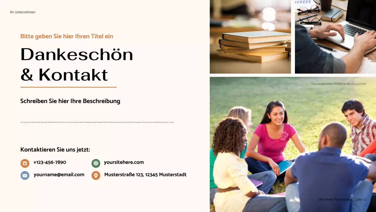 Braune minimale Präsentation „Meine Reise“