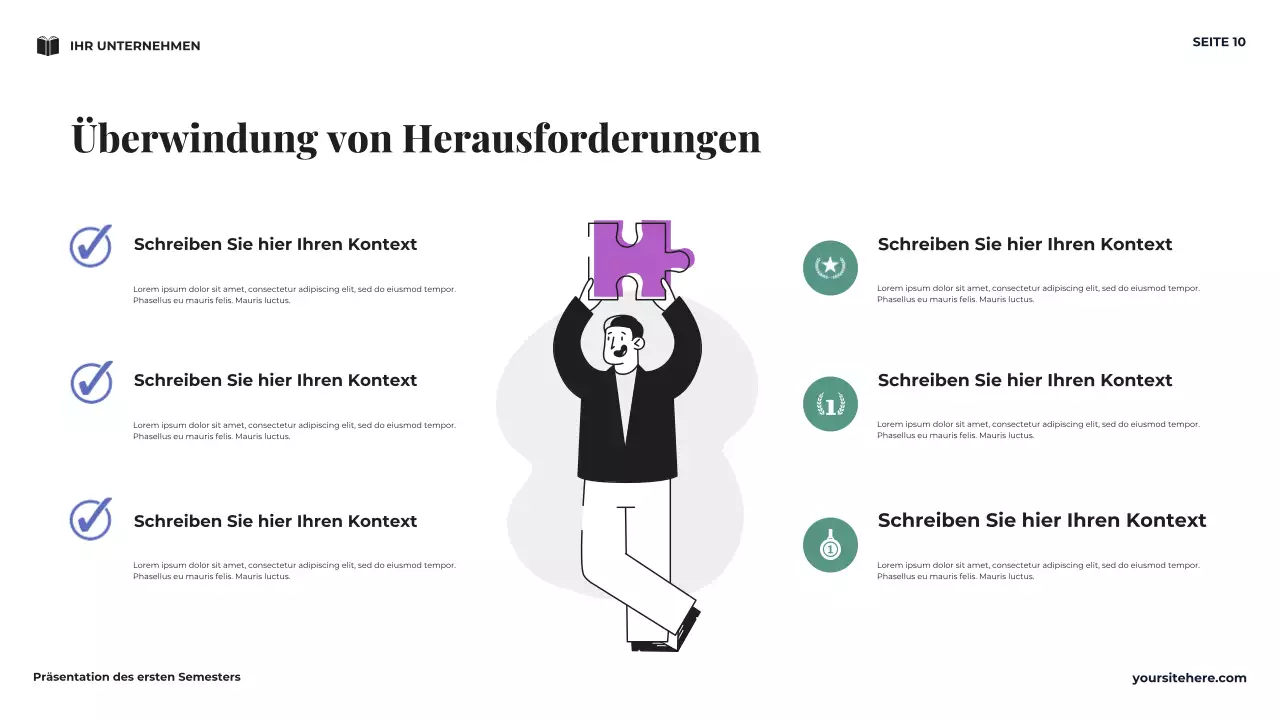 Navy Minimal Meine Vision für das erste Semester Präsentation