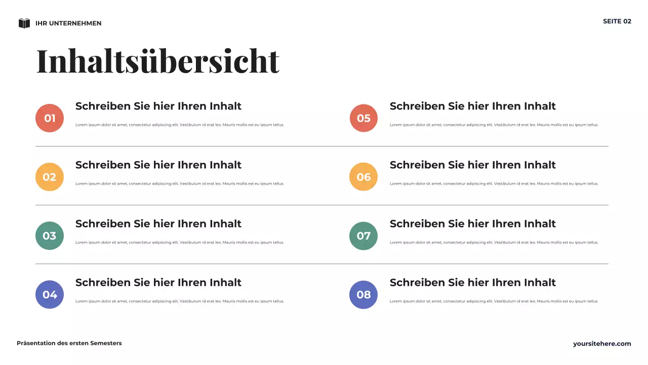Navy Minimal Meine Vision für das erste Semester Präsentation