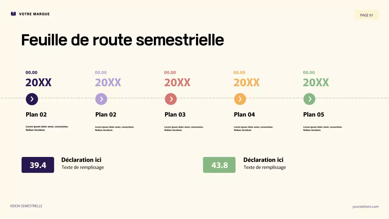 Illustration 3D violette et orange : présentation des objectifs personnels