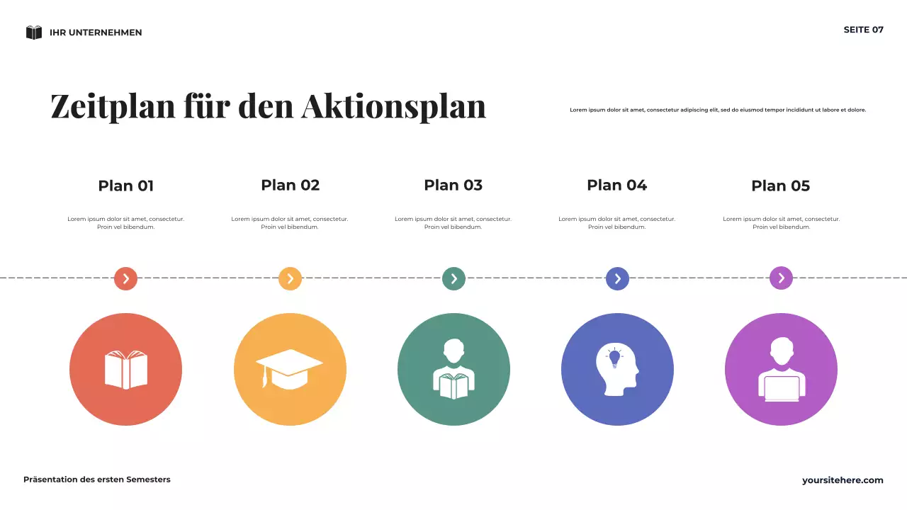 Navy Minimal Meine Vision für das erste Semester Präsentation