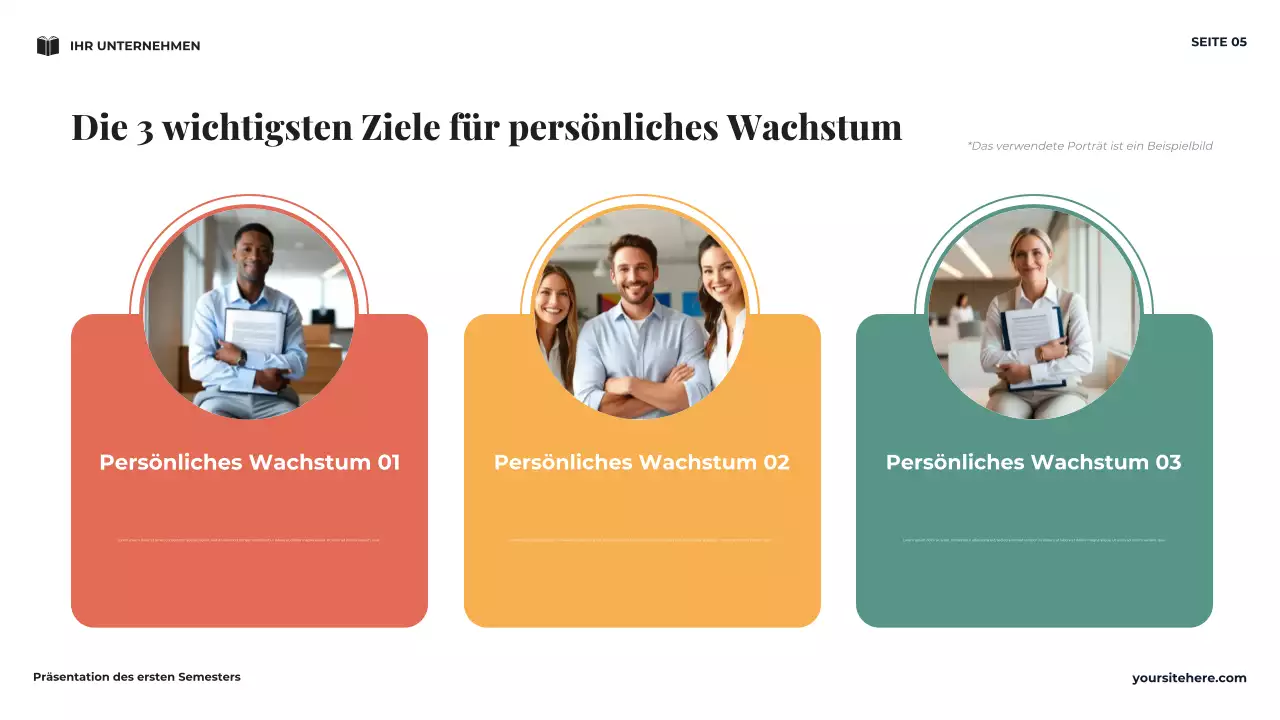 Navy Minimal Meine Vision für das erste Semester Präsentation