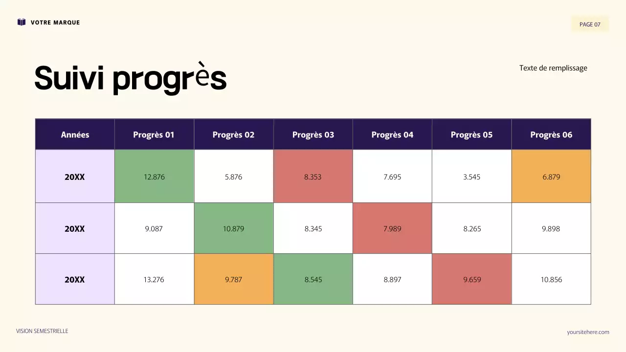 Illustration 3D violette et orange : présentation des objectifs personnels