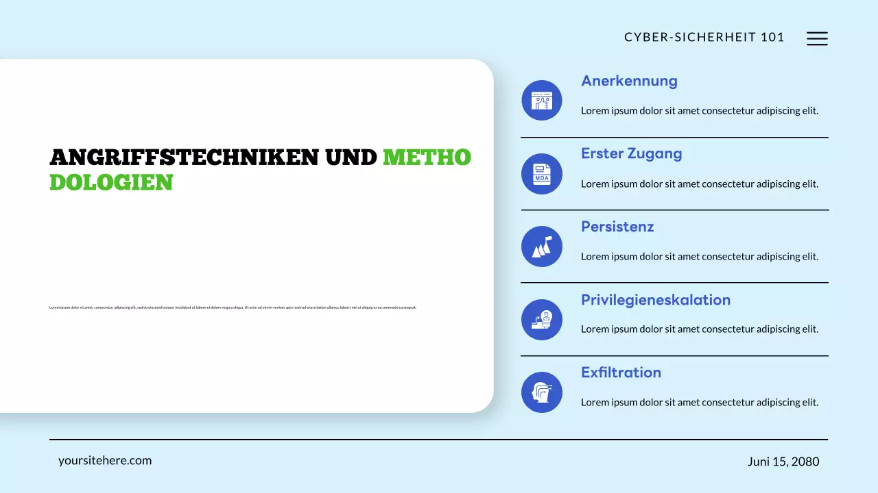 Cybersicherheitstechnologie Grün und Blau Präsentation