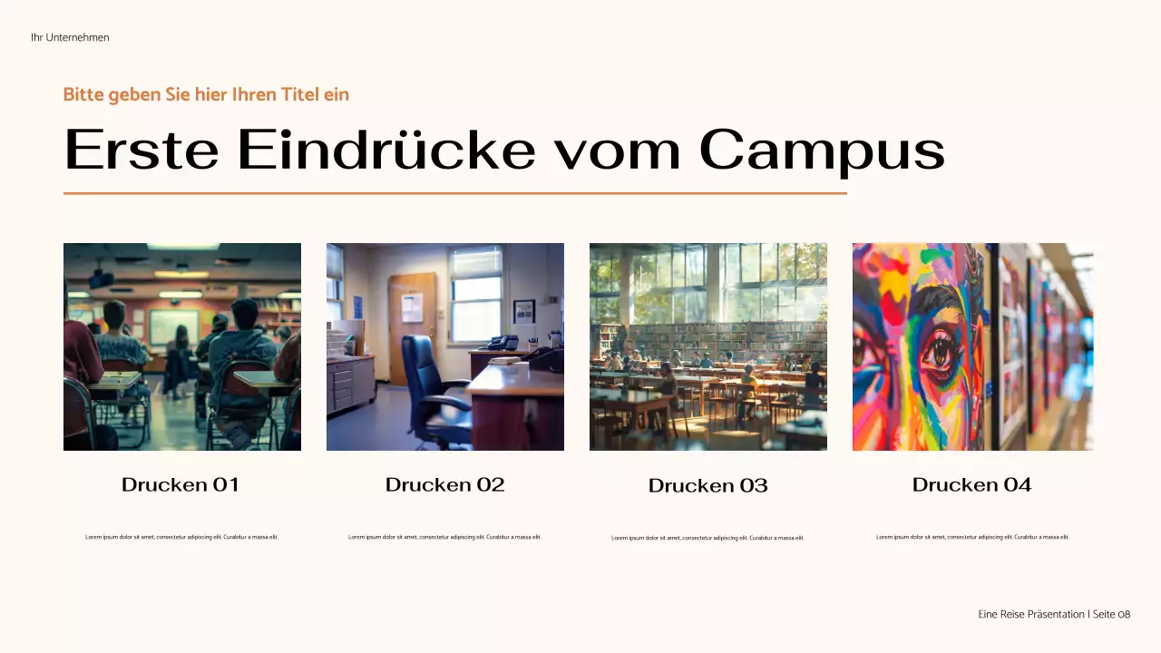 Braune minimale Präsentation „Meine Reise“