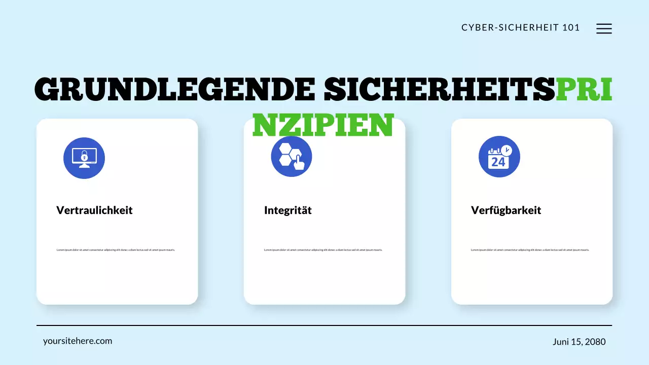 Cybersicherheitstechnologie Grün und Blau Präsentation
