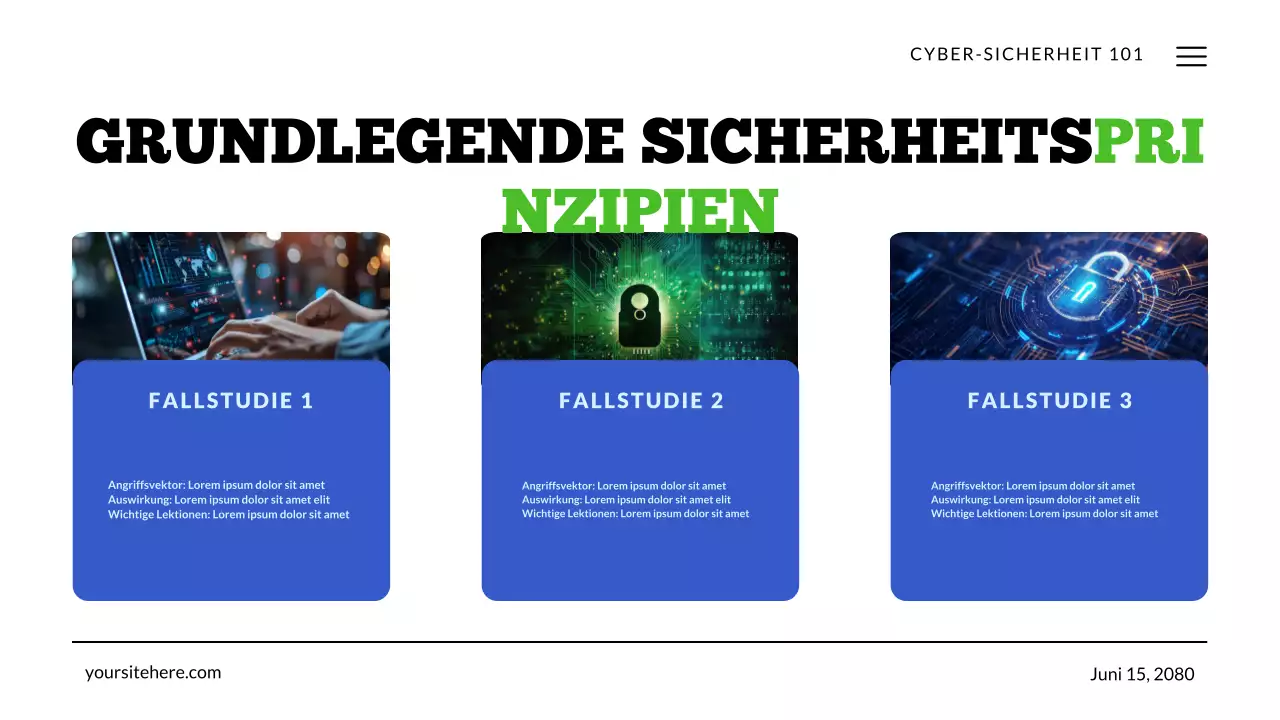 Cybersicherheitstechnologie Grün und Blau Präsentation