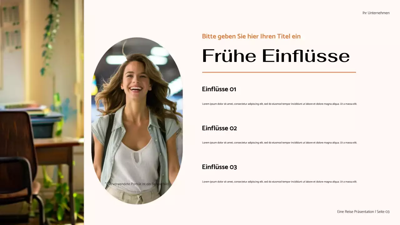Braune minimale Präsentation „Meine Reise“