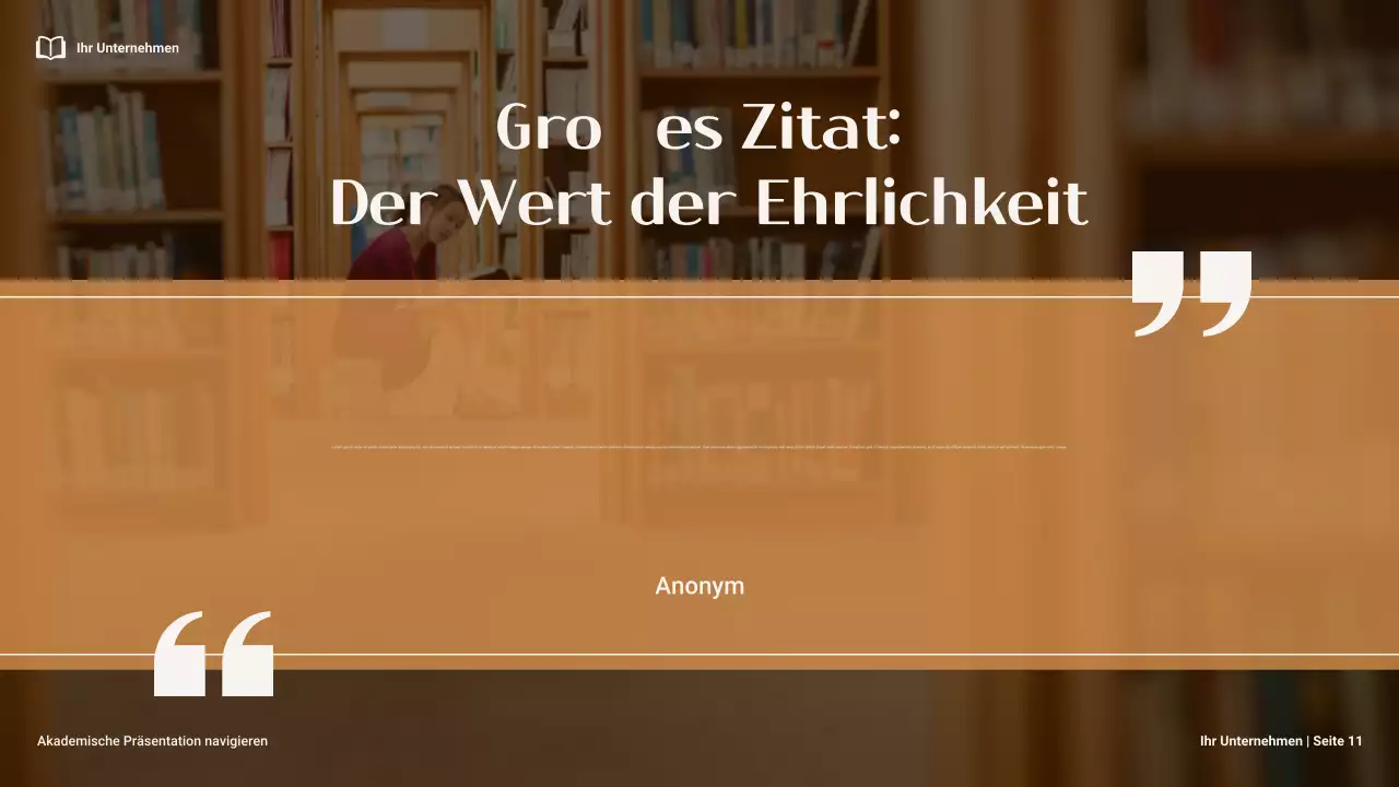 Braune und orangefarbene Minimal-Navigation zur akademischen Integrität im College Präsentation