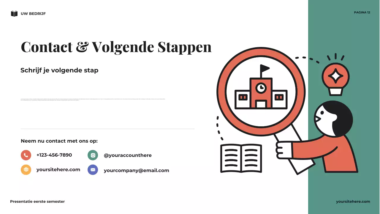 Navy Minimal Mijn Eerste Semester Visie Presentatie